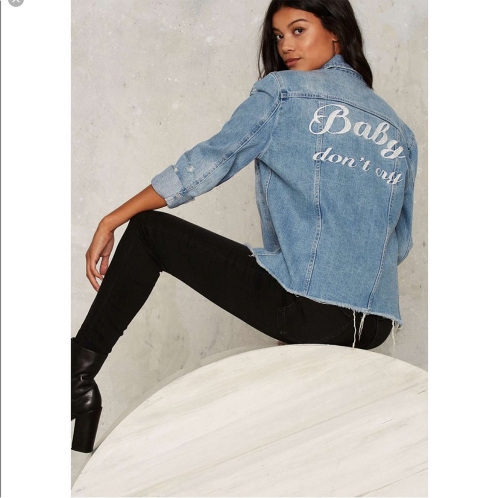 Denim Jacket with Embroidered Back